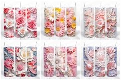 Pink Floral 20 oz Skinny Tumbler Wrap Designs