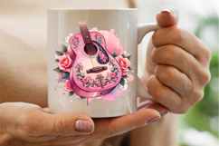 pink floral cowgirl guitar png, western music clipart sublimation, girly cowgirl guitar png design, rustic floral guitar sublimation, country music cowgirl png file, trendy cowgirl guitar clipart, pink guitar cowgirl sublimation design, rodeo cowgirl musi