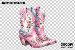 pink floral cowgirl boots png, western boots clipart sublimation, girly cowgirl png design, cowgirl boots with flowers png, trendy western cowgirl sublimation, rustic floral cowgirl clipart, pink cowgirl boots printable art, cowgirl rodeo fashion png, flo