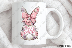 Pink Floral Easter Bunny PNG Product Image 4