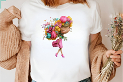 Pink Floral Girls PNG Clipart Bundle Product Image 4