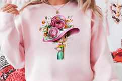 Pink Floral Girls PNG Clipart Bundle Product Image 3