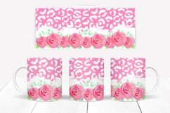 Pink Floral Leopard Mug Sublimation I 11 Oz Mug Sublimation PNG 