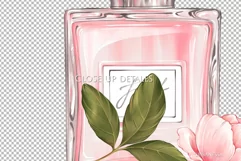 Perfume pink bottle with rose flower| PNG Sublimation design Product Image 2