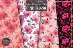 Pink Floral Seamless Patterns Product Image 1