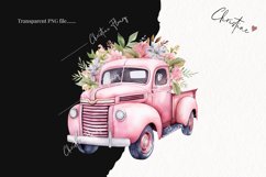 Pink Floral Vintage Truck PNG | Spring PNG Product Image 2