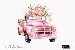 Pink Floral Vintage Truck PNG | Spring PNG Product Image 1