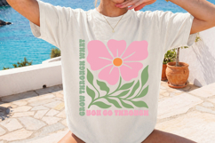 Motivational Floral PNG, Grow Through Quote Design Product Image 4