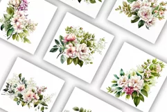Pink Flower Arrangements | Watercolour Clipart JPG Product Image 3