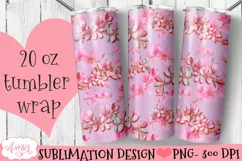 Sakura flowers tumbler wrap PNG for sublimation Product Image 1