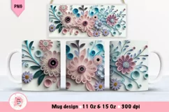 Flowers 3D Mug Wrap Sublimation Designs, 3d Mug, Flowers Png