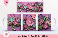 Flowers 3D Mug Wrap Sublimation Designs, 3d Mug, Flowers Png