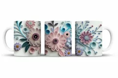 Flowers 3D Mug Wrap Sublimation Designs, 3d Mug, Flowers Png