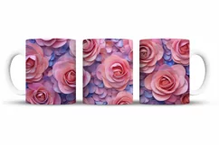 Flowers 3D Mug Wrap Sublimation Designs, 3d Mug, Flowers Png