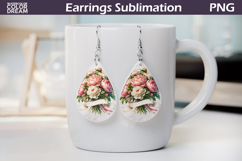 Pink Flowers Teardrop Earrings | Peonies Earrings Product Image 1