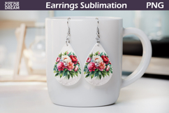 Pink Flowers Teardrop Earrings | Peonies Earrings Product Image 1