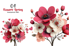 Pink Flowers Spring Clipart Product Image 1