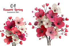 Pink Flowers Spring Clipart Product Image 1