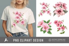 Watercolor Pink Flowers Clipart Product Image 1