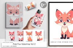 Digital Paper Pink Fox Valentine Product Image 1