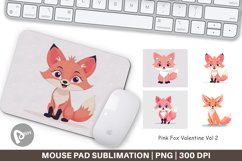 Mouse Pad Pink Fox Valentine Product Image 1