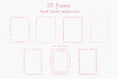 Wavy Watercolor Whimsical Frames Clipart Pink PNG Product Image 2