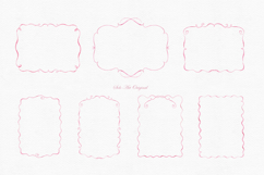 Wavy Watercolor Whimsical Frames Clipart Pink PNG Product Image 4