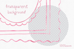 Wavy Watercolor Whimsical Frames Clipart Pink PNG Product Image 5