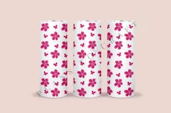 pink frangipani spring flower skinny tumbler sublimation design for 20oz and 30oz skinny tumbler sublimation wrap
