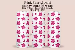 pink frangipani spring flower skinny tumbler sublimation design for 20oz and 30oz skinny tumbler sublimation wrap