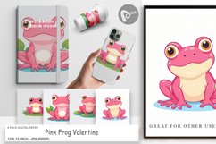 Digital Paper Pink Frog Valentine Product Image 1