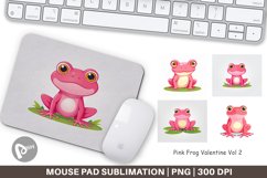 Mouse Pad Pink Frog Valentine Product Image 1