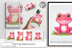 Digital Paper Pink Frog Valentine Product Image 1
