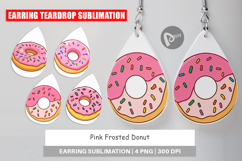 Earring Pink Frosted Donut Product Image 1