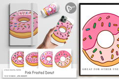Digital Paper Pink Frosted Donut Product Image 1