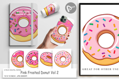 Digital Paper Pink Frosted Donut Product Image 1