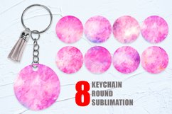 Pink Galaxy Space Watercolor Keychain | Keyring Product Image 1