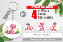 Keychain Pink Gecko Valentine Product Image 1