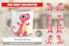 Mug Wrap Design Pink Gecko Valentine Product Image 1
