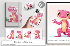 Digital Paper Pink Gecko Valentine Product Image 1