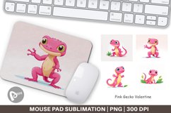 Mouse Pad Pink Gecko Valentine Product Image 1