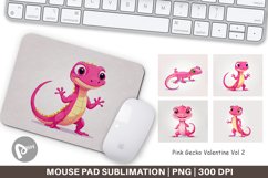 Mouse Pad Pink Gecko Valentine Product Image 1