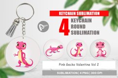 Keychain Pink Gecko Valentine Product Image 1