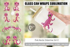 Glass Can Wraps Pink Gecko Valentine Product Image 1