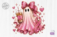 Pink Ghost Coffee Breast Cancer PNG Product Image 1