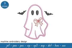 Pink Ghost Embroidery Design - Halloween Pattern Product Image 1