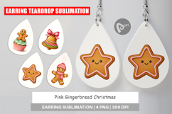 Pink Gingerbread Christmas Earring Product Image 1