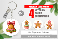 Pink Gingerbread Christmas Keychain Product Image 1