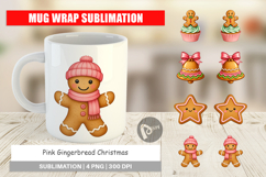 Pink Gingerbread Christmas Mug Wrap Product Image 1