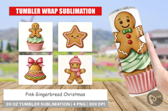 Pink Gingerbread Christmas Tumbler Product Image 1